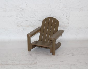 Handmade wood Adirondack doll furniture brown stain, for 18” dolls