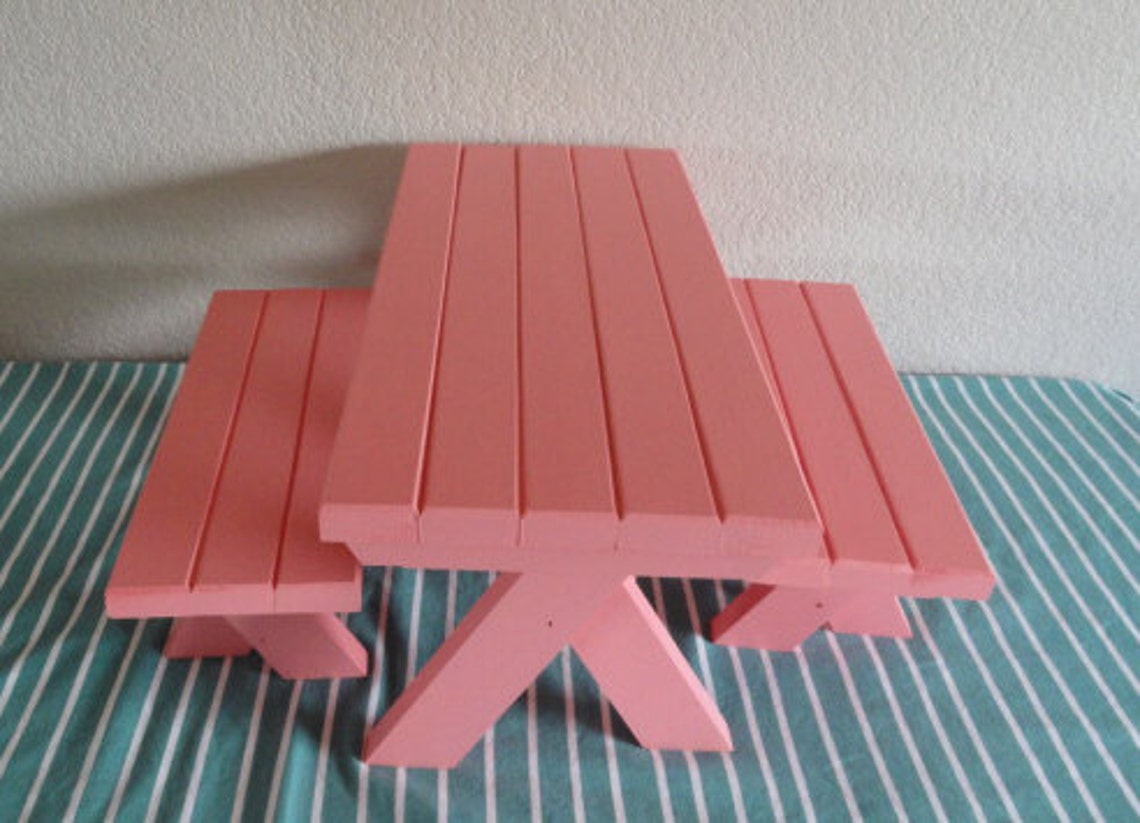 Pink AG picnic table AG doll Furniture 18 doll furniture Etsy
