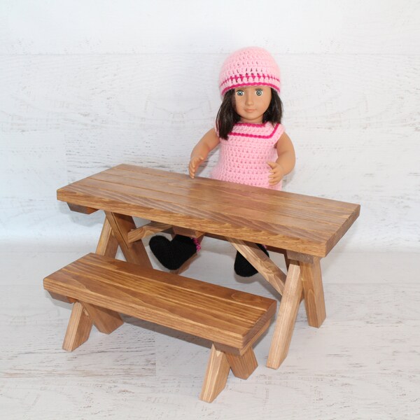 Doll Picnic Table Etsy