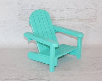 Handmade wood Adirondack doll furniture teal green, for 18” dolls