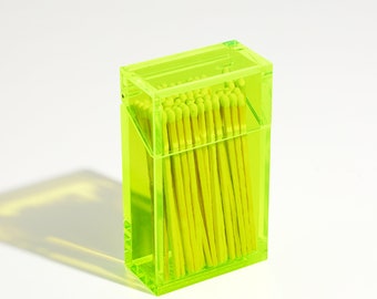 Neon Green Acrylic Cigarette Style Case With Long 4