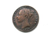 Rare Great Britain Victorian Farthing, 1859, Antique Coins, Collectible Coins