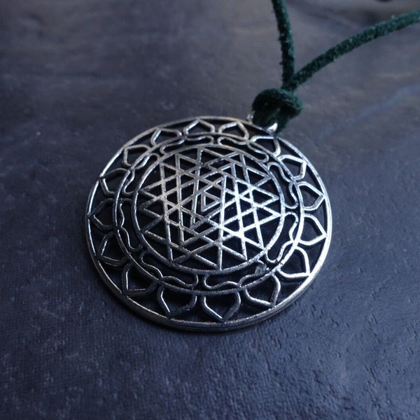 Vintage Flower Of Life pendant charm necklace unisex leather strap as gift