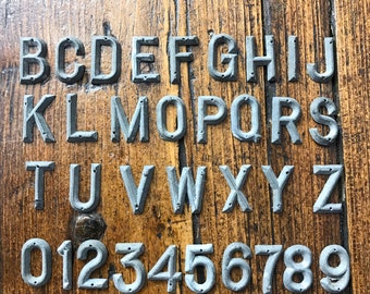 Vintage metal letters and numbers, metal letters, vintage letter, initials, name, town, phrase. Metal numbers, personalise, custom sign