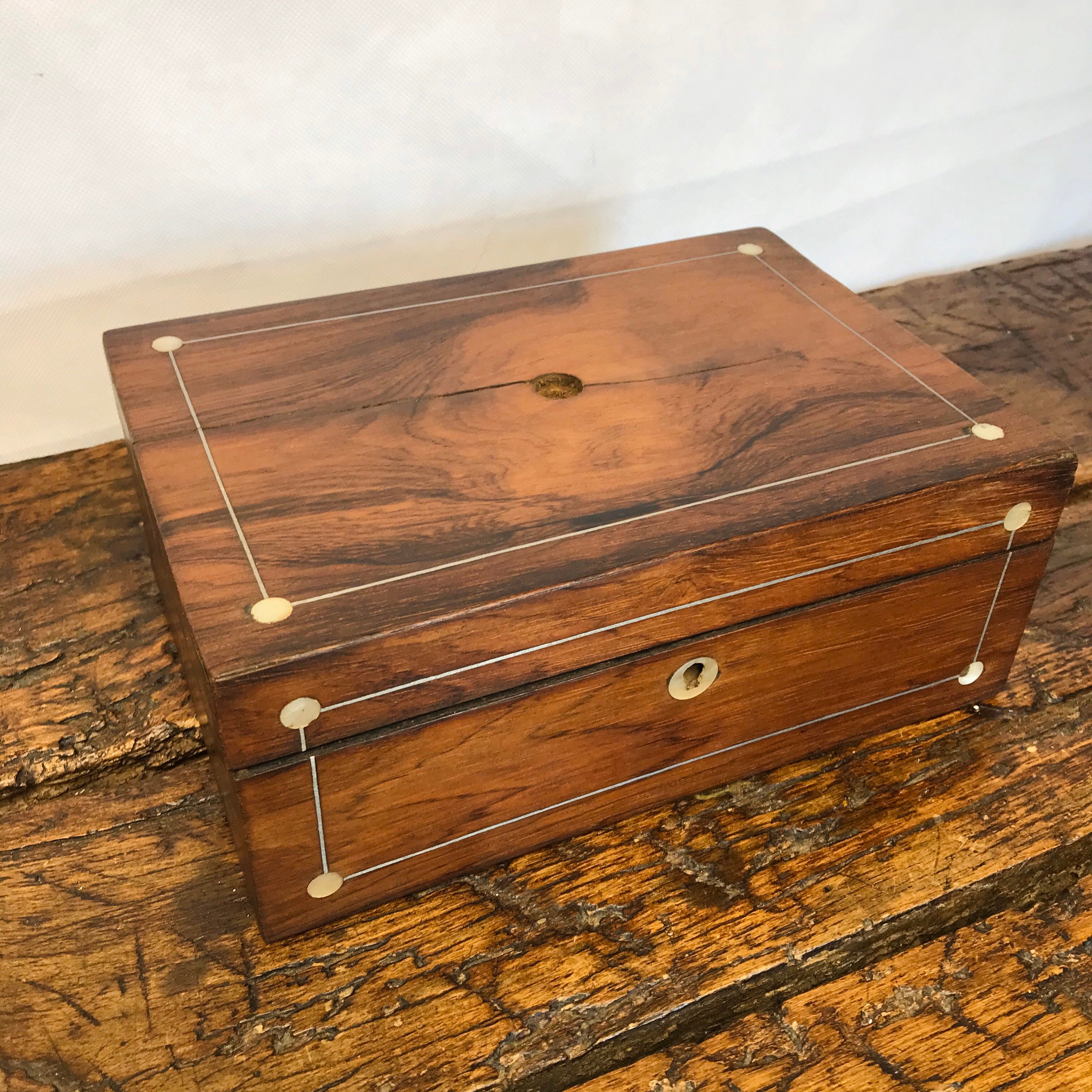 Antique wooden writing box antique chest old wooden box Etsy
