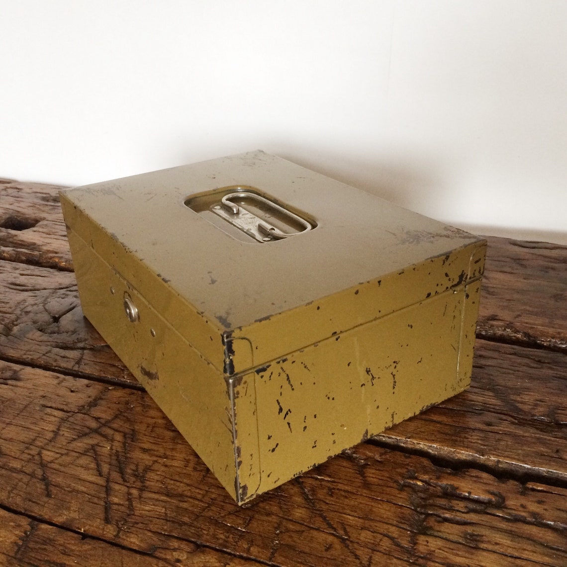 Vintage Green American metal storage box cash box metal Etsy
