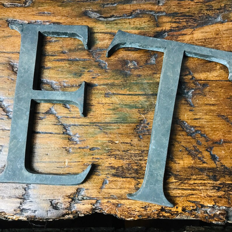 Antique Cast Bronze Letters Metal Letters Vintage Letter Etsy