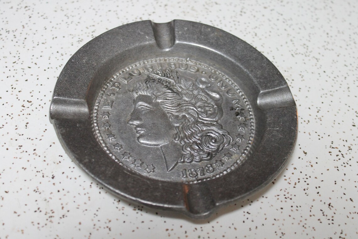 Wonderful Vintage Pewter Dollar Ashtray Sexton USA Etsy