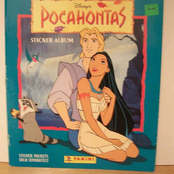 Fabulously Vintage Disney's Pocahontas PANINI Sticker Album - 1995 Unused