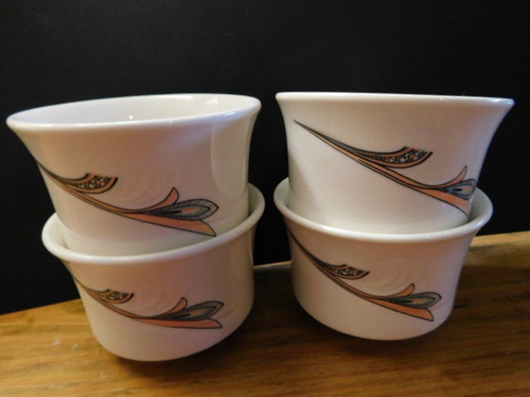 Set of Four White China Ramekins by ONEIDA Espree Bouillon - Cream ...