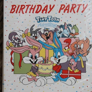 Great Sealed Package of Vintage Tiny Toon Adventures Party Invitations - 8 Invitations and Envelopes