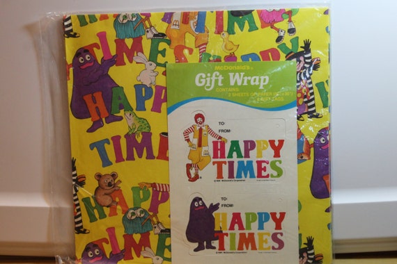 New 2 Packages McDonalds 1981 Happy Times Gift Wrap