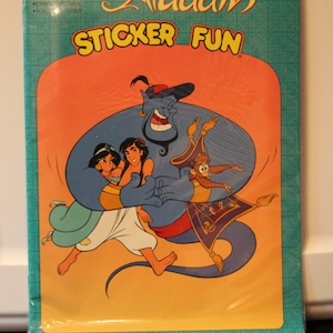 Terrific Vintage Disney&#39;s Aladdin Sticker Fun Book - Golden 1992