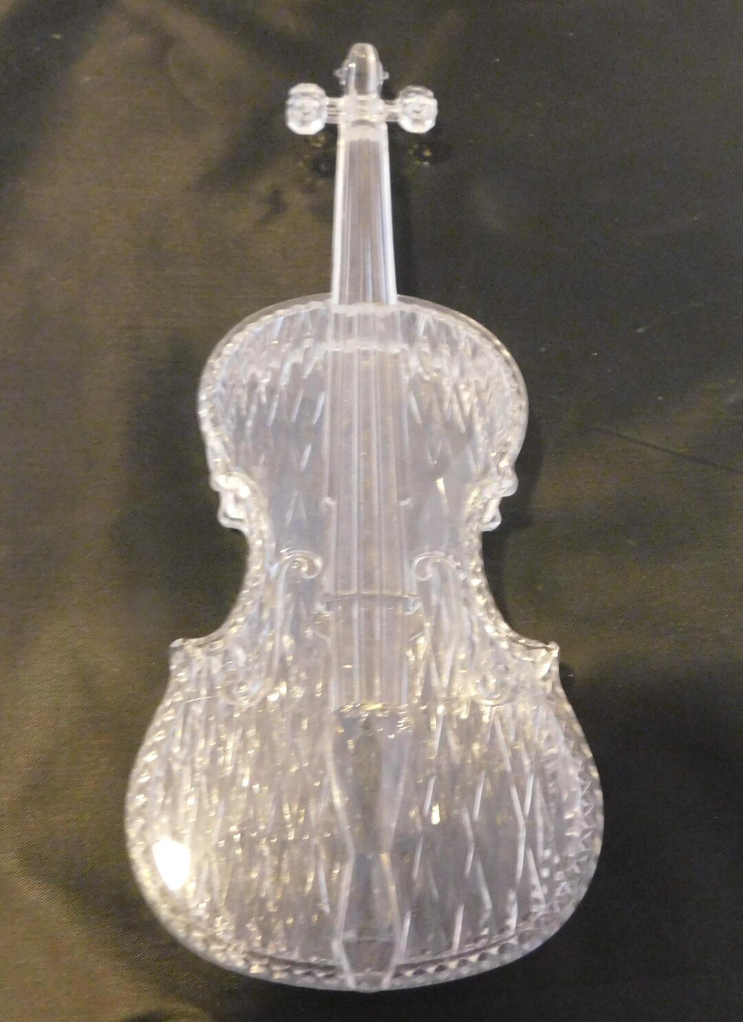 Clear Plastic Violin Shaped Candy/trinket Box 1980s 12 Clear Lucite ...