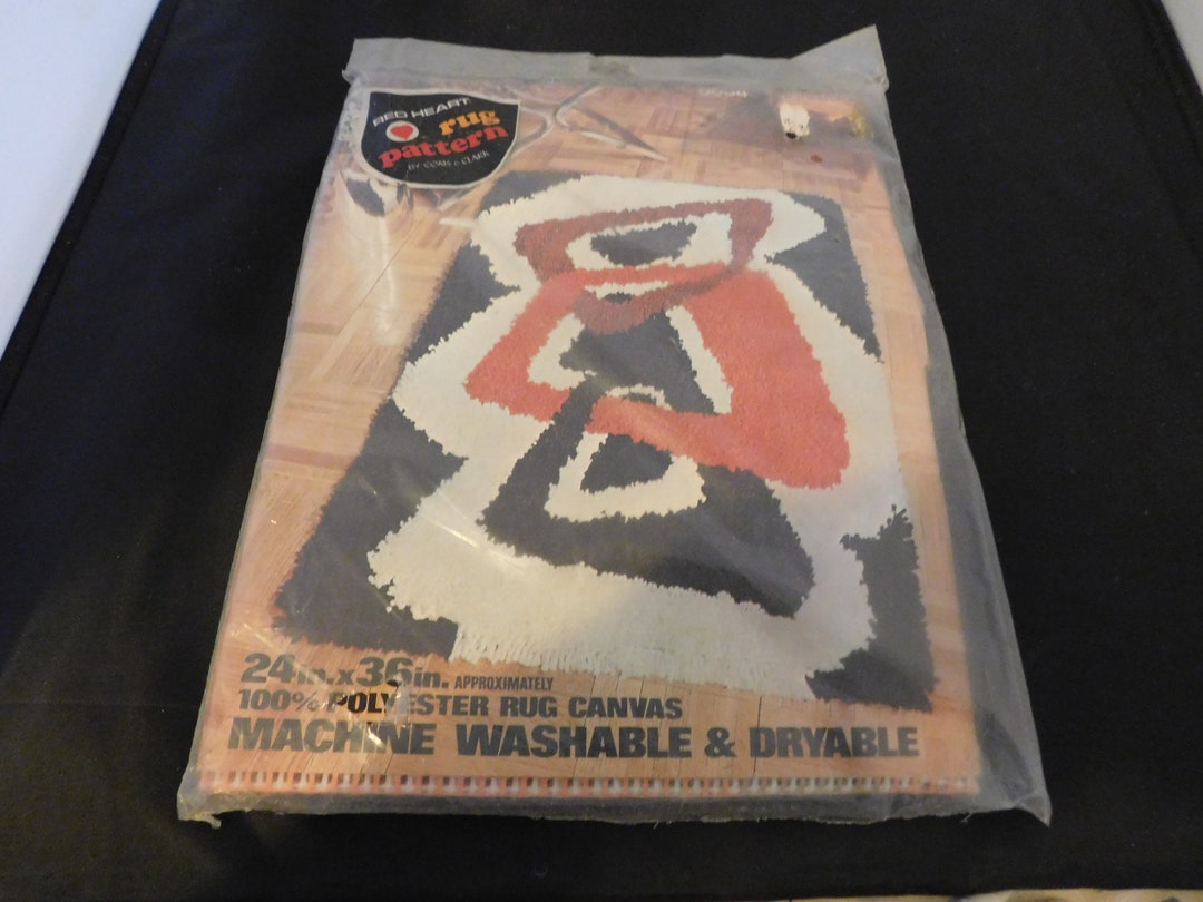 Red Heart Rug Pattern interlude 6654 by Coats & Clark 1970's Abstract ...