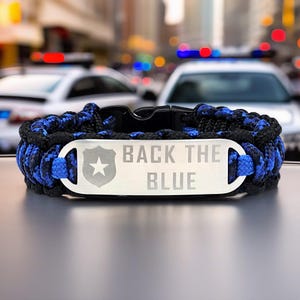 Thin Blue Line 275 Paracord Bracelet - Police Support Wristband