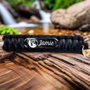Paracord Keychain with Personalized Engraved Stainless Steel ID Tag