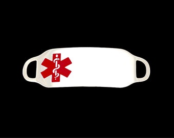 Personalized Engraved Stainless Steel Red Medical ID Tags - Perfect for Custom Medical ID Jewelry - Includes Free Engraving