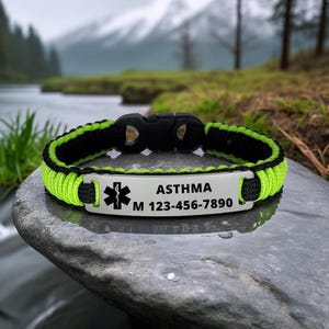 Custom Medical Alert Bracelet – Personalized Micro Paracord ID Bracelet for Kids, Teens, or Adults