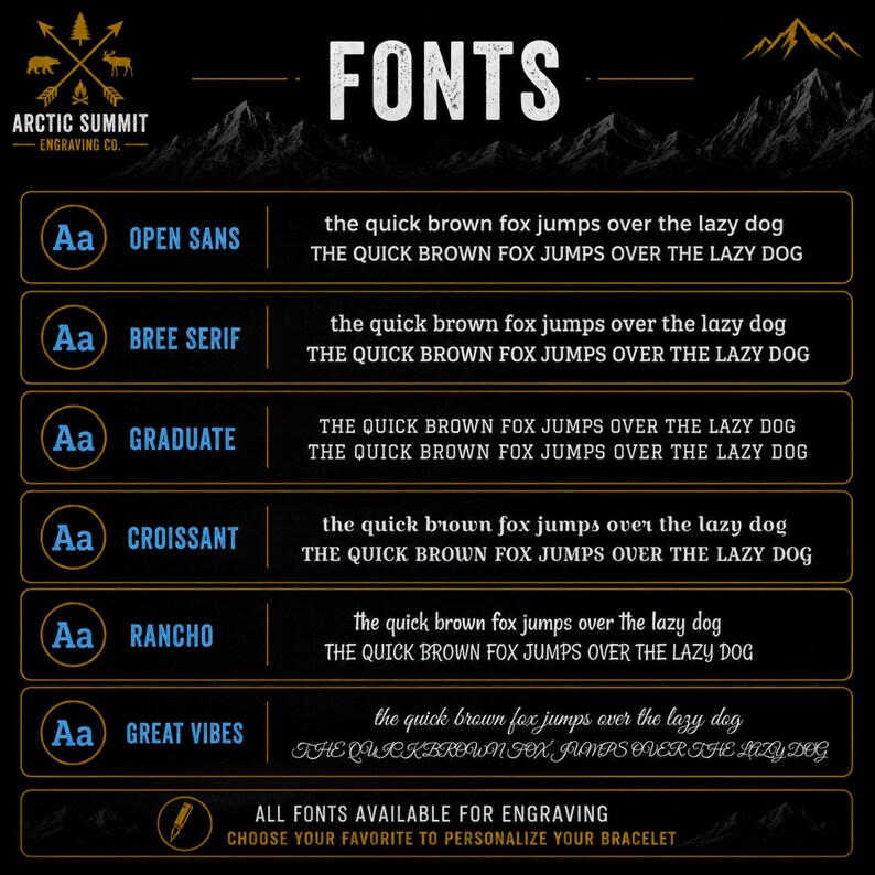 Font Examples Sentance Adjustable Thin 275 Paracord Bracelet With Custom Engraved Stainless ...