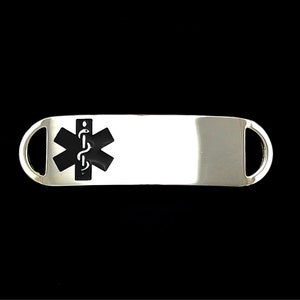 Personalized Engraved Stainless Steel Black Medical ID Tags - Perfect for Custom Medical ID Jewelry - Includes Free Engraving