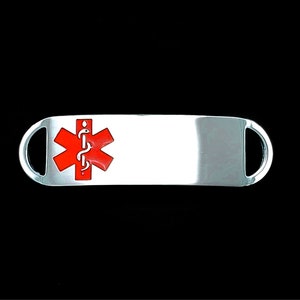Personalized Engraved Stainless Steel Red Medical ID Tags - Perfect for Custom Medical ID Jewelry - Includes Free Engraving