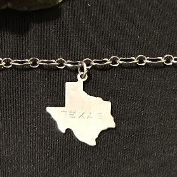 Sterling Charm Bracelet with Texas Charm Engraved James Connally Air Force Base, Waco Texas