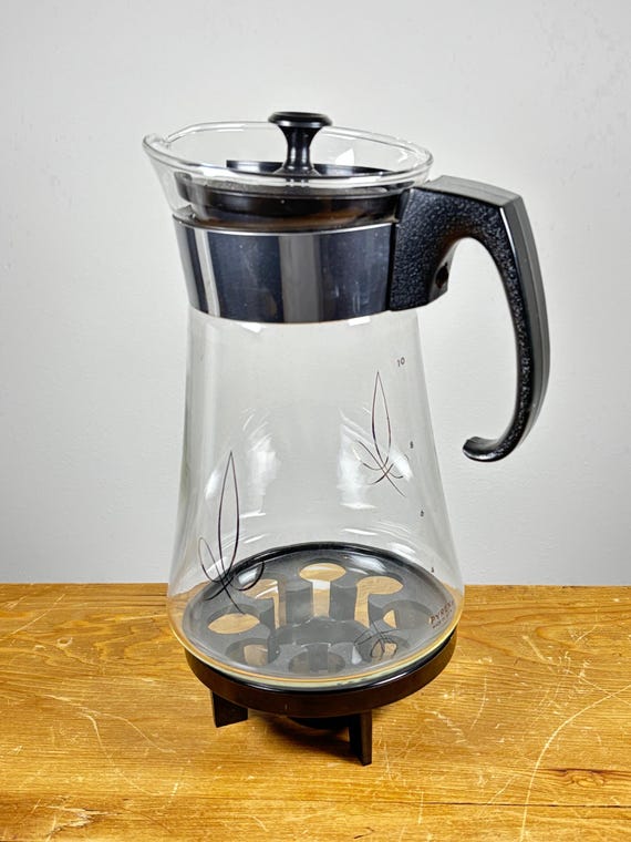 Pyrex 10 Cup Glass Coffee Carafe With Lid and Warming Stand - Etsy