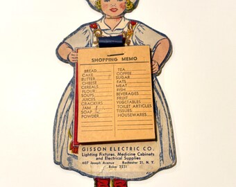 A Kitchen Classic - Vintage Dutch Girl Grocery Memo Pad