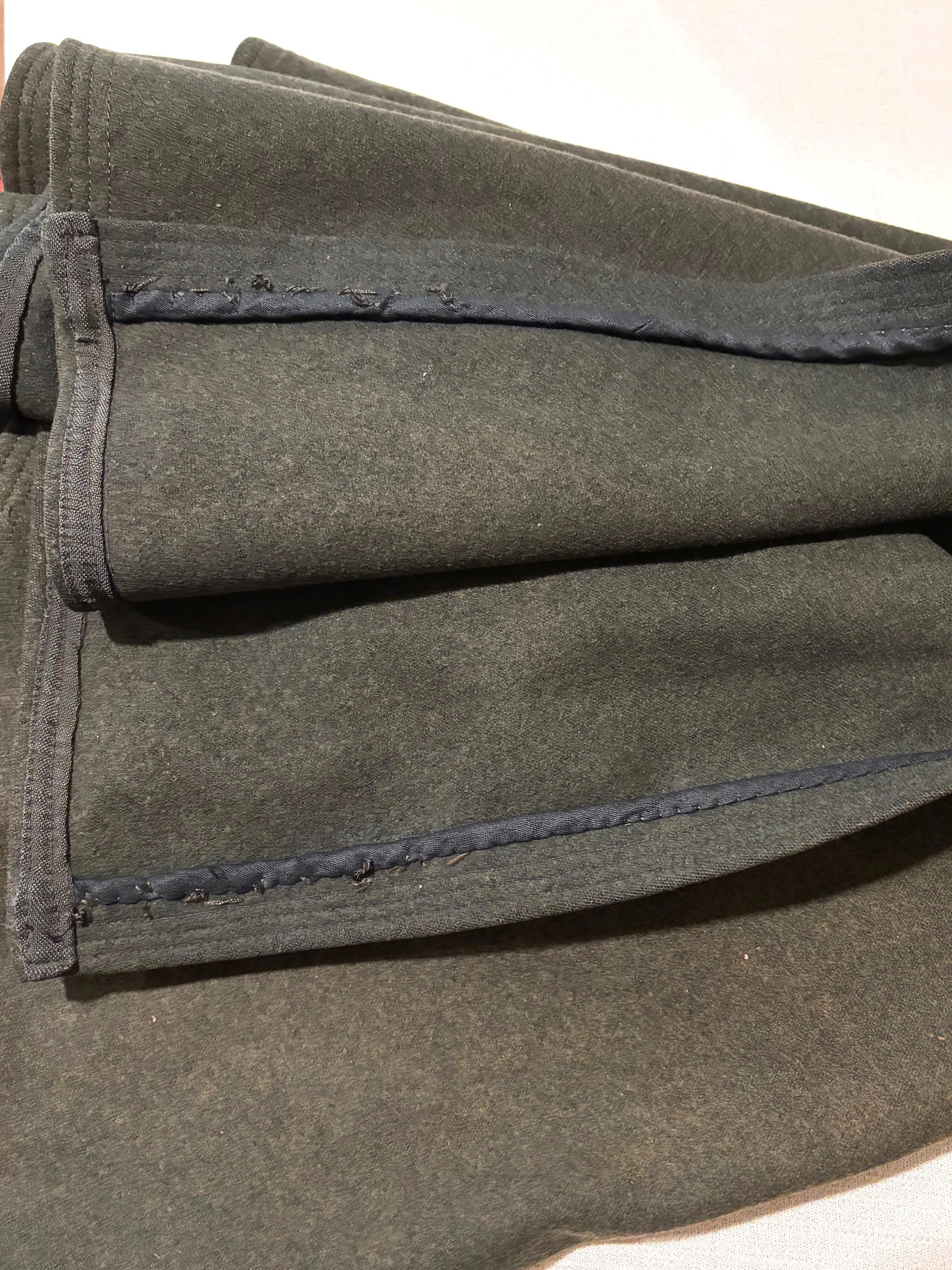 Antique Victorian Wool Cape With Black Ribbon Closing and Button