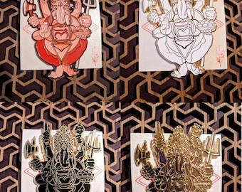 Holy Ganesha Soft Enamel Pin Sets ( Varients )