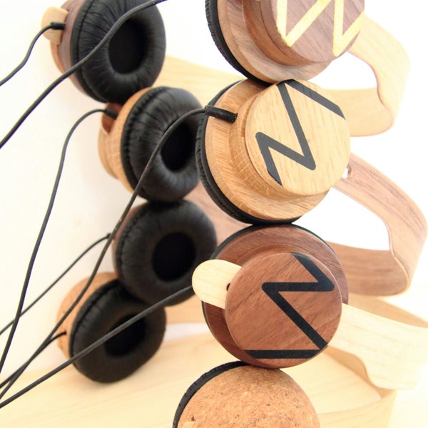 Wooden headphone handmade in the Netherlands. Headphones