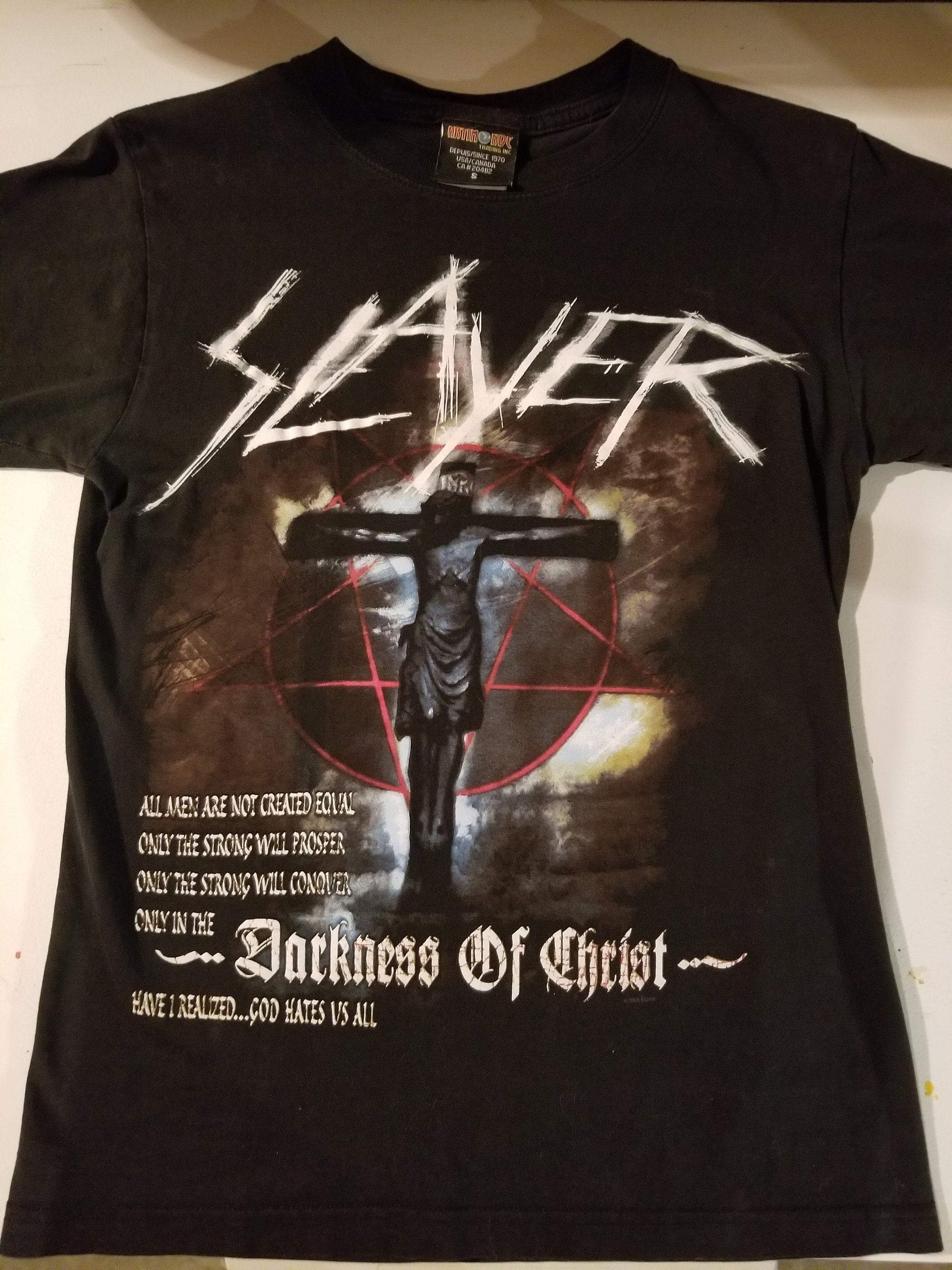 SLAYER Tour Shirt 2001 DARKNESS of CHRIST Canada Artimonde SLAYER Tour Shirt 2001 DARKNESS of CHRIST Canada Artimonde