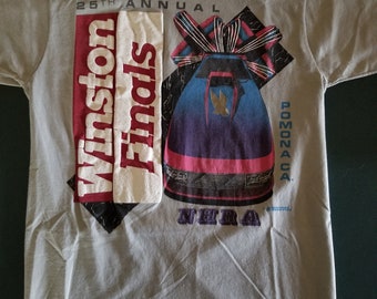 ¡Camiseta con estampado abullonado del evento NHRA Winston WORLD FINALS 1989!