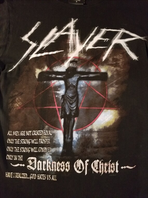 Slayer Darkness Of Christ Tシャツ Slayer Vintage T-Shirt Darkness Of Christ God Hates Us