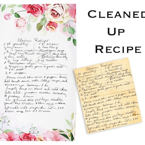 Recipe Tea Towel Handwritten | Family Recipe Kitchen Towels | Handwriting Recipe Towels | Personalized Recipe Towels | Family Keepsake Gift