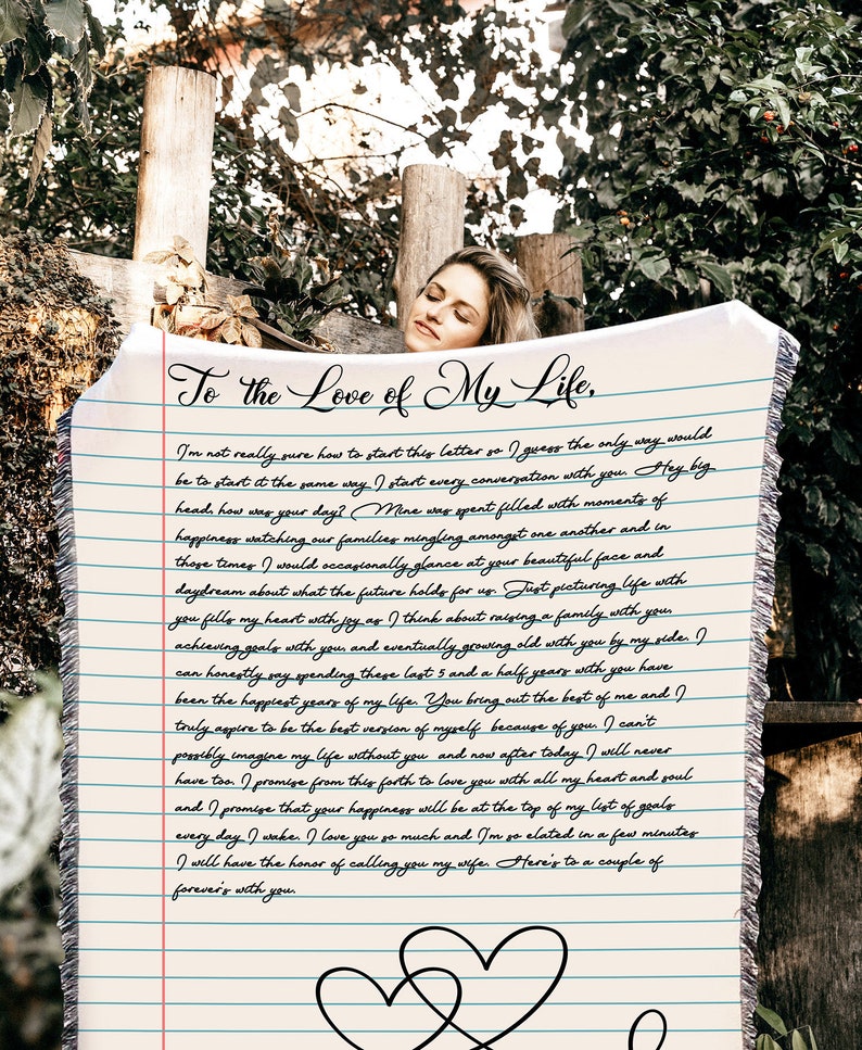 Custom Love Letter Blanket Gift for Fiancé Personalized Etsy