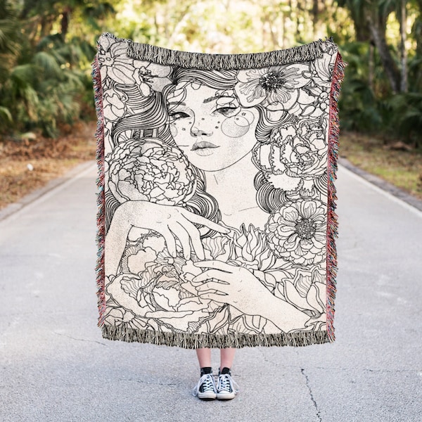 Japanese Jacquard Blanket Etsy