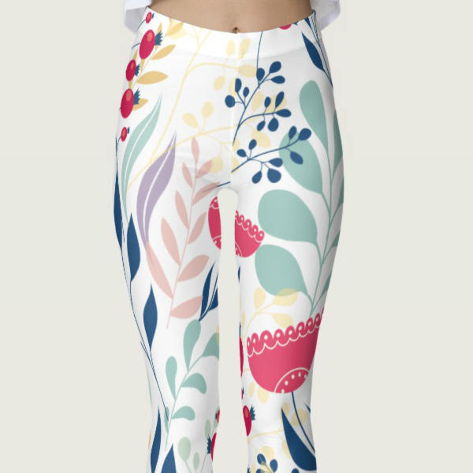 Floral Leggings Womens Leggings Flower Leggings Cute - Etsy
