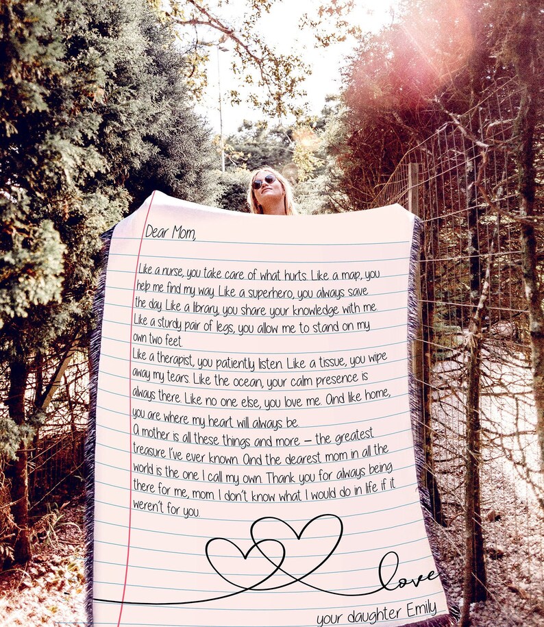 Custom Love Letter Blanket Gift for Fiancé Personalized Etsy