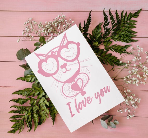 Download Cat Valentine Svg Cat Love Svg Vday Svg Commercial Use Etsy PSD Mockup Templates