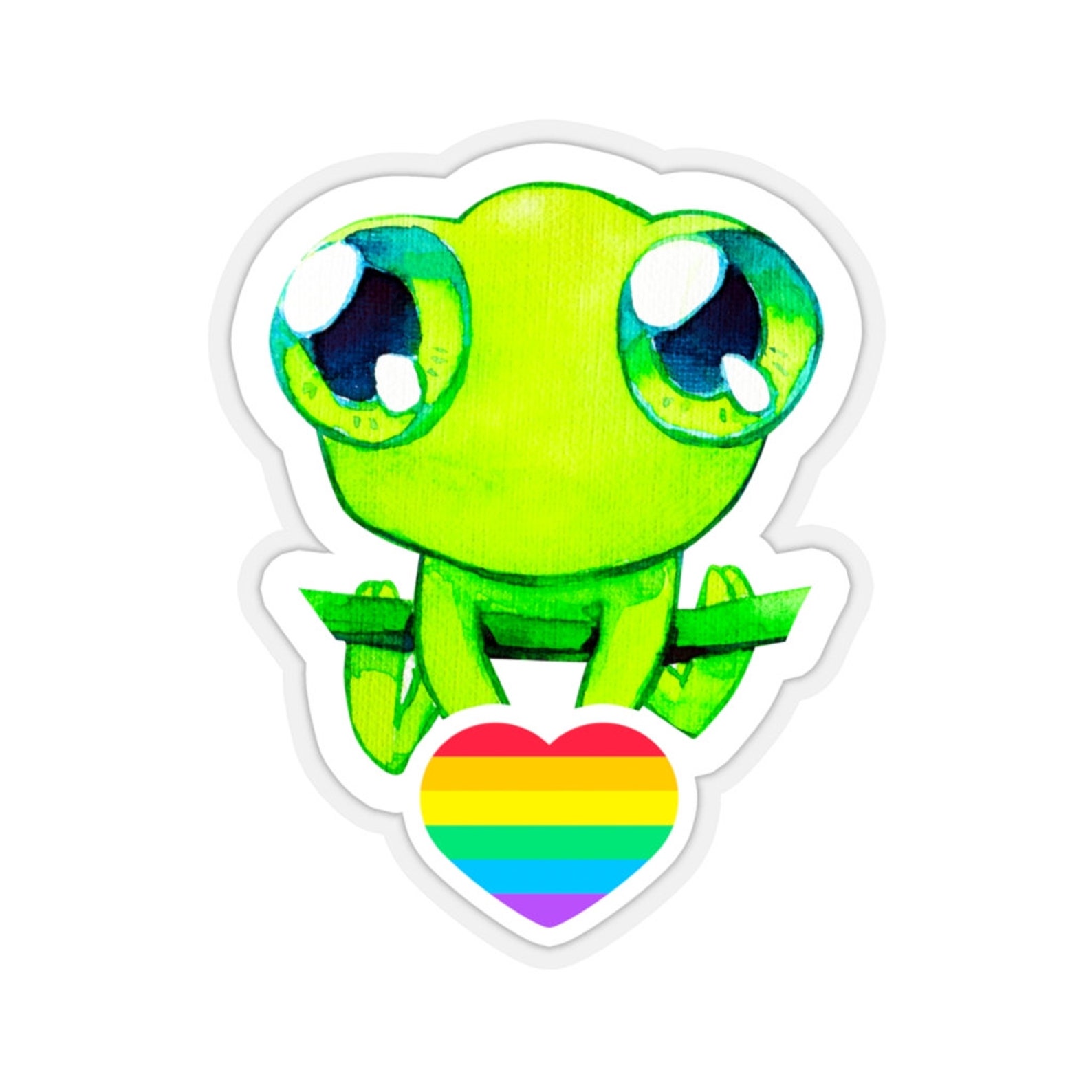 Cute LGBTQ Frog Stickers Gay Pride Stickers Watercolor Etsy