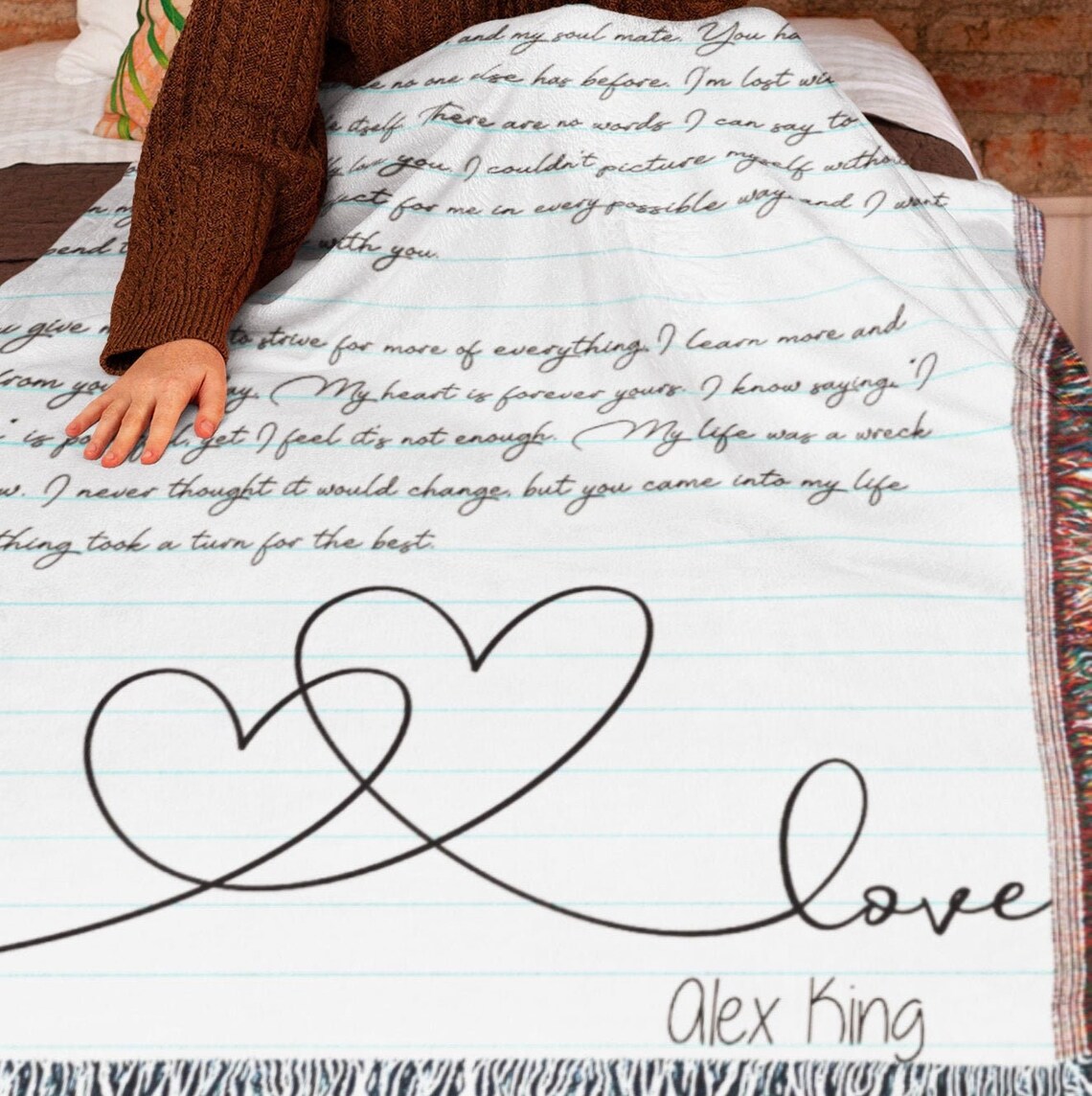 Custom Love Letter Blanket Gift for Fiancé Personalized Etsy