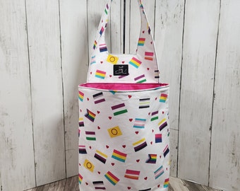 Pride flag car trash can, Handmade car trash can, Pride flags, reusable trash can, Car accessories, LGBTQIA, Car organizer