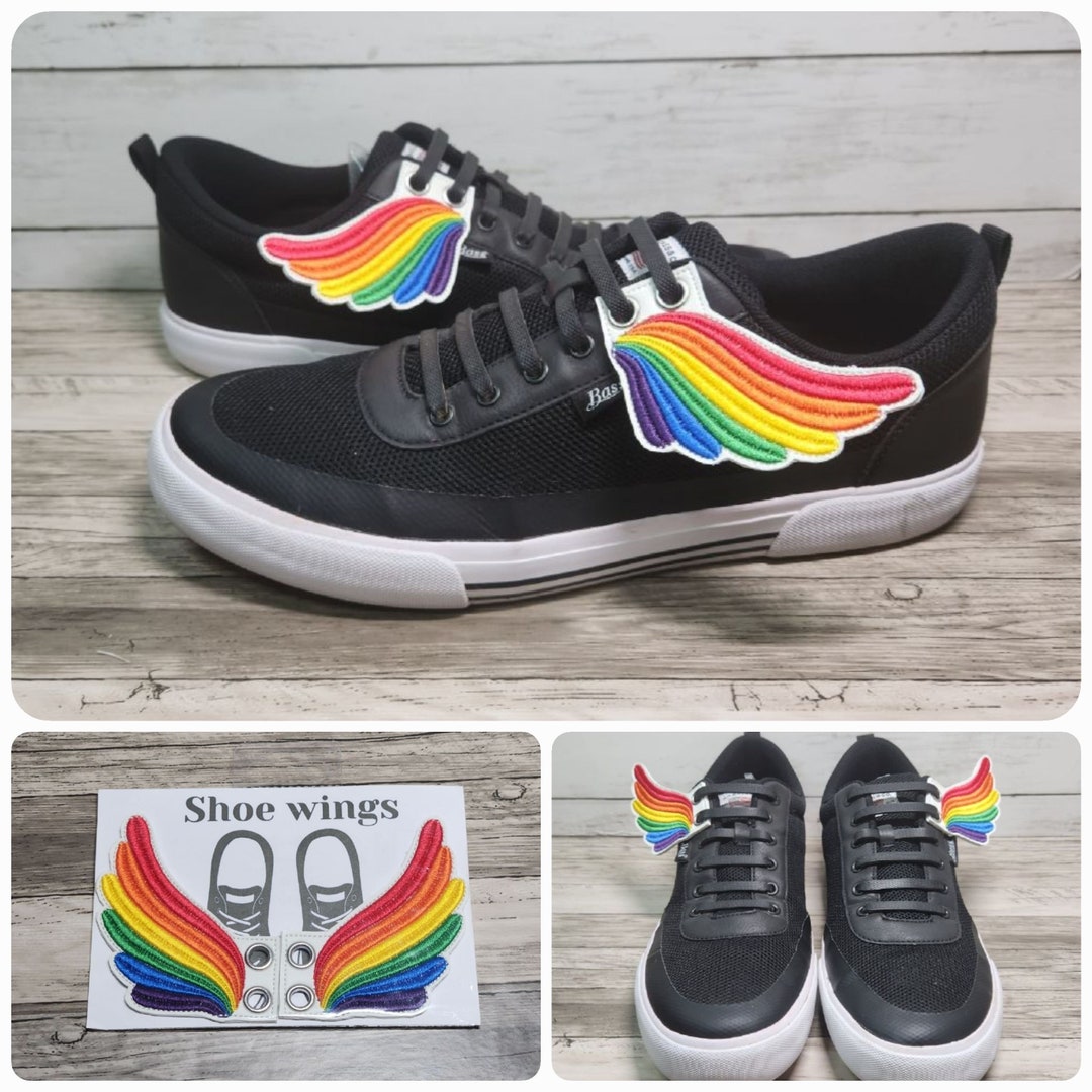 Shoe Charms, Rainbow Shoe Wings, Pride, LGBTQIA, Shoe Accessories ...