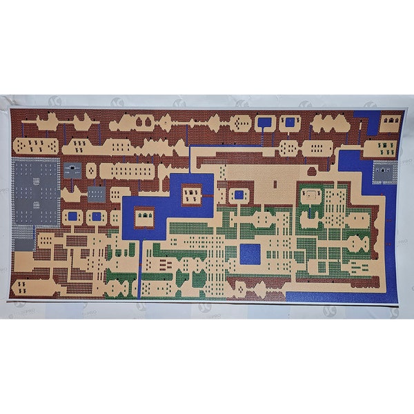 The Legend of Zelda Classic NES Map 12" X 24" Poster inches Vinyl Weatherproof High Quality PVC Game Room Man Cave