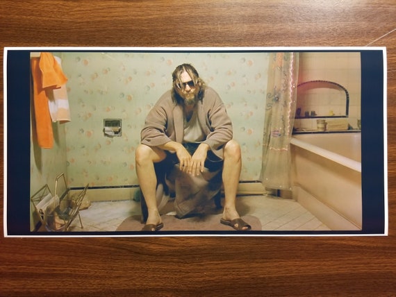 The Big Lebowski Toilet Scene Movie Poster Print The Dude Weed Etsy