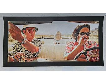 Fear and Loathing in Las Vegas Movie Scene  12" X 24" Poster Cartoon Animation style Poster inches Vinyl Weatherproof High Quality PVC