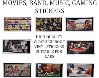 Stickers High Quality Weatherproof Vinyl STICKERS 3" x 6" Mix and Match Movies Games BUY More and SAVE!