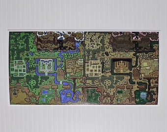 The Legend of Zelda Classic SNES Map 12" X 24" Poster inches Vinyl Weatherproof High Quality PVC Link to the Past Game Room Man Cave